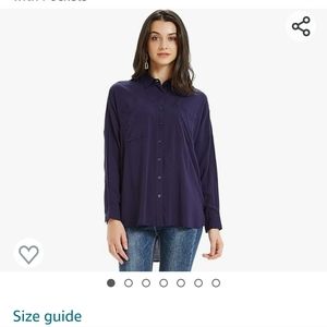 🛍 High-low navy blue blouse